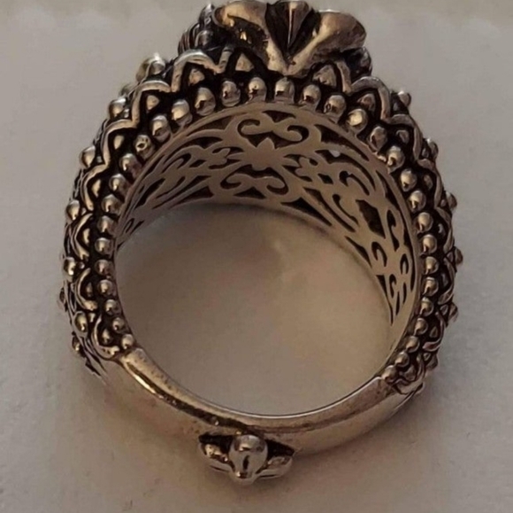 Barbara Bixby Rhodolite Garnet & White Sapphire Ring, Silver & 18k Gold Size 6! - Picture 4 of 11